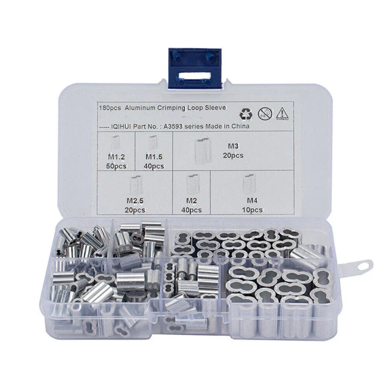 Wire Rope Cable Line Assortment 6 x Ferrule Crimping Loop Sleeves