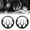 Harley Electra Glide Black Flame Speaker Grill Accent Trim Cover (2009-2023)