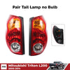 Tail Light Lamp Chrome Pair LH+RH Fits Mitsubishi L200 Triton Pickup 2005-14 D06