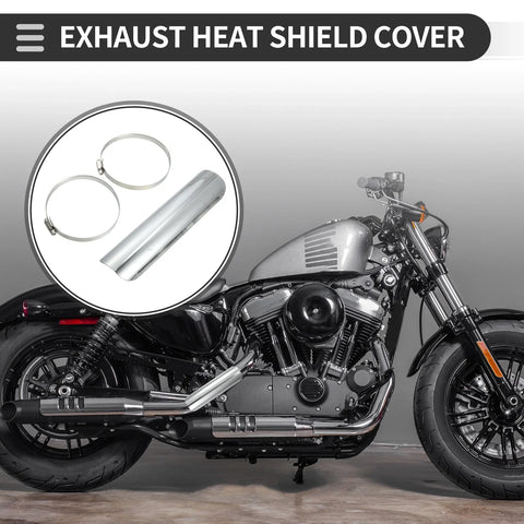 Universal Motorcycle Exhaust Muffler Pipe Heat Shield Curved 226x60mm