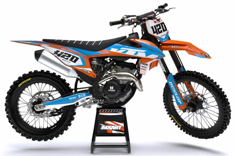 KTM EXC Custom Graphics Kit HOOK CYAN Style Sticker (2014-2016)