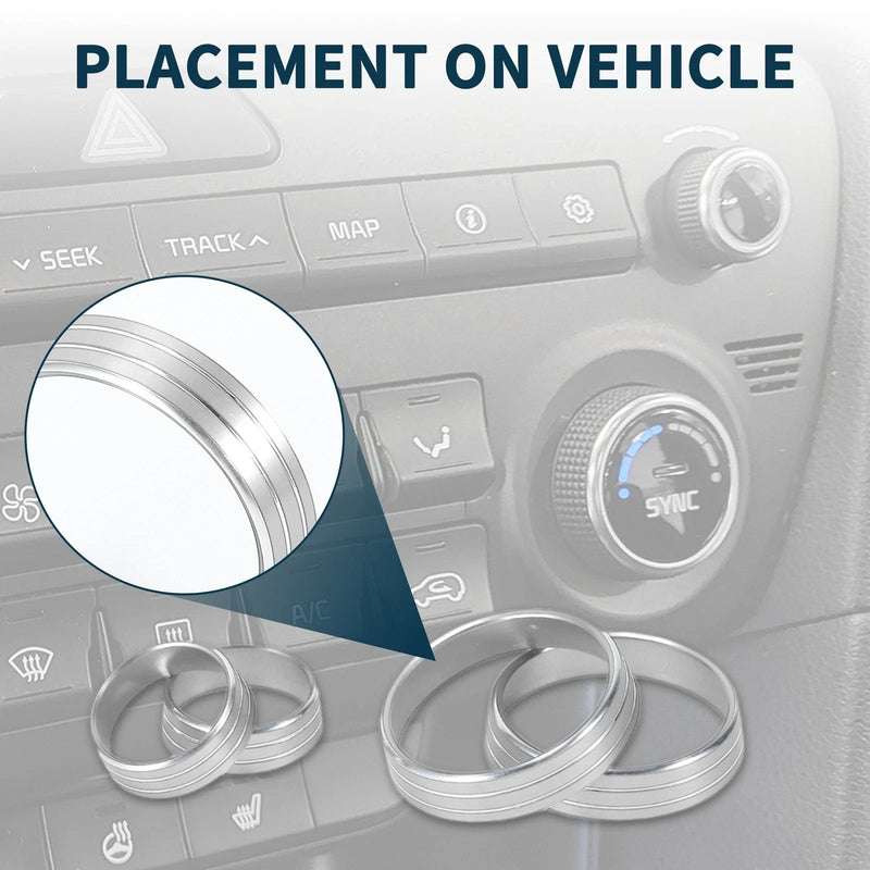 Kia Sportage 4 x Silver Tone Media Volume Switch Knob Cover Ring (2017-2023)