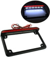 Harley Black Motorcycle License Plate Frame with LED Brake Tail Light