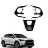 Toyota Corolla (2019-2024) Glossy Black Steering Wheel Trim Cover Frame 3 x