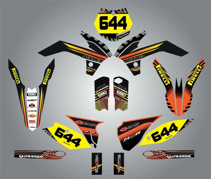 KTM EXC Series Custom Graphics Full Sticker Kit (1998-2000)