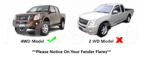 Isuzu D-Max (4WD) Front & Rear Mud Flaps (2003-2011)