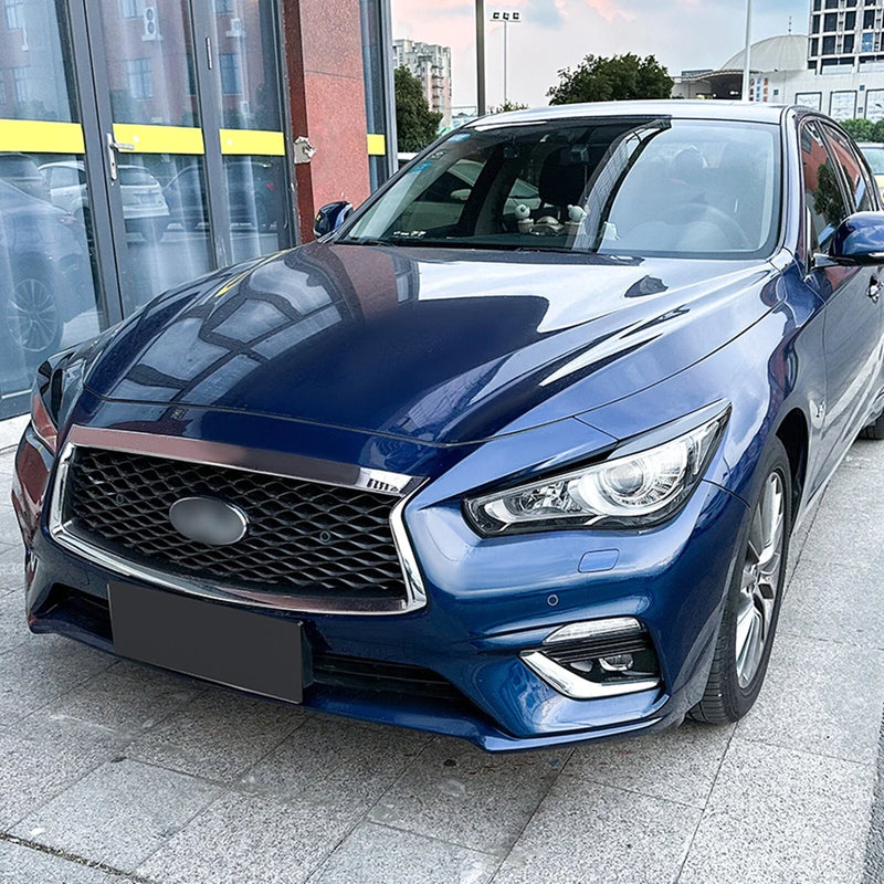 Infiniti Q50 2 x Gloss Black Headlight Eyelid Covers (2014-2023)