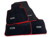 BMW 5 Series F07 GT Premium Black Red Round Floor Mats (2010-2017)