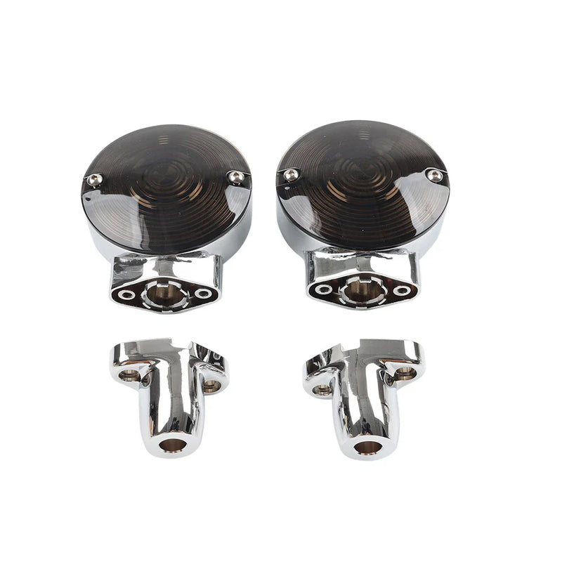 Harley Fat Boy Heritage Softail Smoke Lens Front Flat Turn Signal Housing