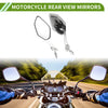 Motorcycle Rear View Mirrors Polygonal Shape Black Silver Tone Plastic