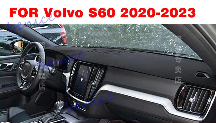 Volvo S60 Black Leather Dashboard Cover Dash Protector Pad Mat (2020–2023)