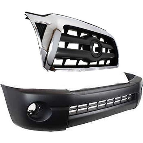 Front Bumper Cover Kit Grille For 2005-2008 Toyota Tacoma