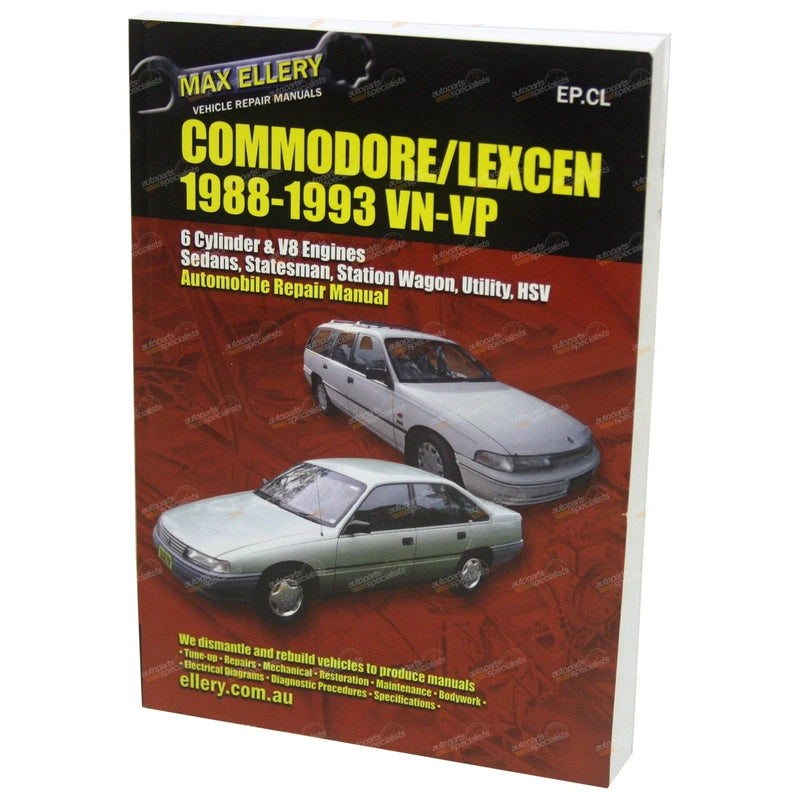 Workshop Repair Manual Commodore VN VP V6 + V8 456p Book Garage Service Ellery