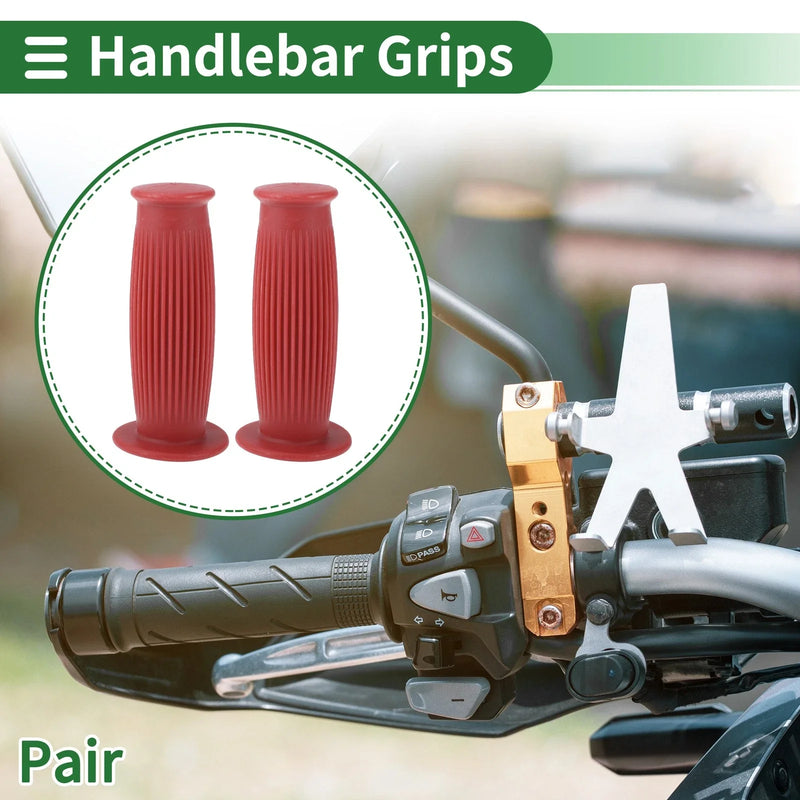 25mm Motorcycle Hand Grips Cover Handlebar End Grips TPU Dark Red