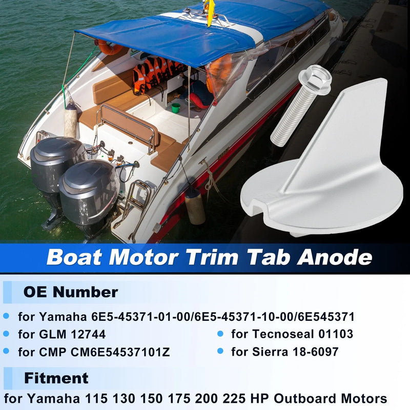 Yamaha 115-225 HP Outboard Motors Trim Tab Anode Zinc
