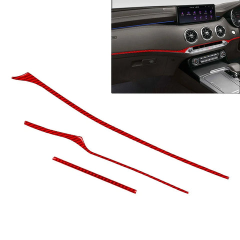 Kia Stinger 2018-2023 Red RHD Dashboard Panel Cover Trim Strips