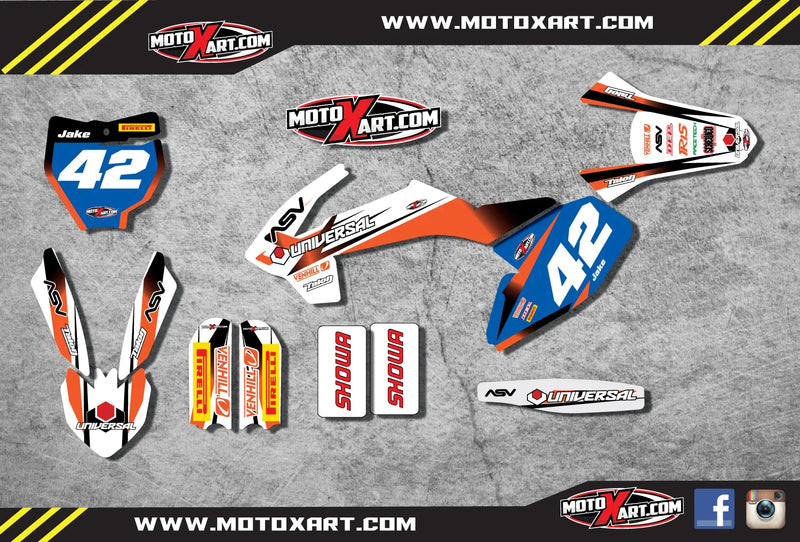 KTM 50 Custom Graphics Full Kit STORM STYLE Stickers (2016-2018)