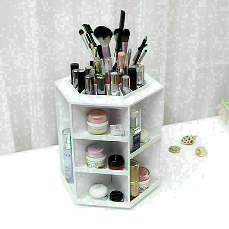 Cosmetic Display Storage Rack 360° Rotating Makeup Organizer