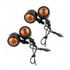 Universal Fit 4 x Black Motorcycle Amber Bullet Turn Signal Blinkers