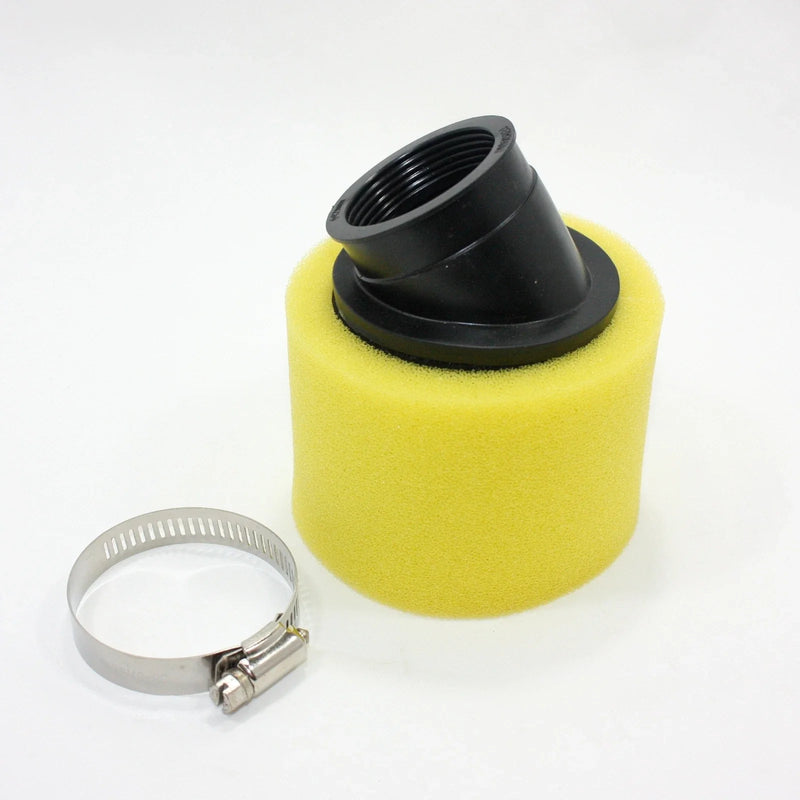 PIT PRO Quad Dirt Bike ATV 45mm Yellow Bent Angled Foam Air Filter Pod