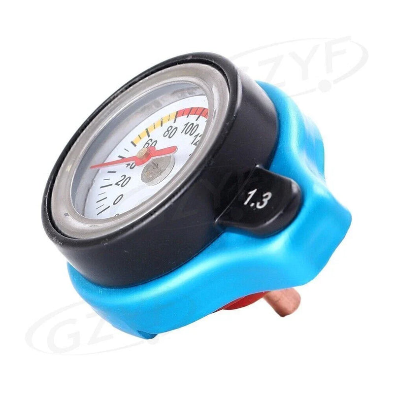 Car Water Temp Meter Blue 1.3 Bar Thermostatic Gauge Radiator Cap