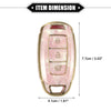Hyundai Accent Tucson, 3 Button TPU Pink Key Fob Cover (2010-2023)