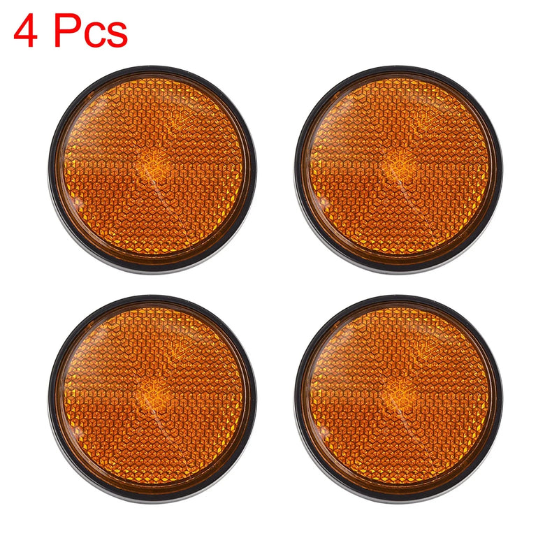 4x M6x1.0 Orange-Red Plastic Screw-Mount Reflective Motorcycle Reflector