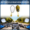 M8/M10 Rear View Mirrors Handlebar Mirrors Black Gold Tone Plastic