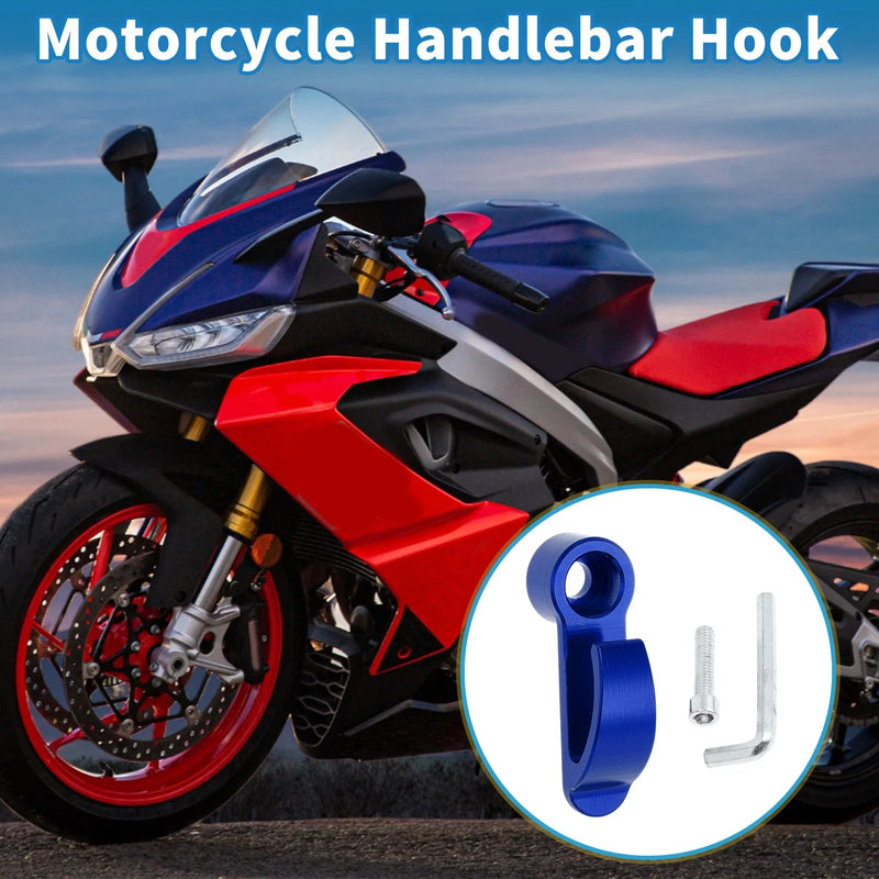 Motorcycle Helmet CNC Aluminum Blue Handlebar Hook