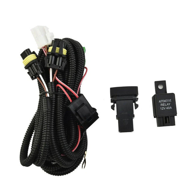 Car H11 Fog Lights Wiring Harness Socket w LED Indicator + Automotive Relay