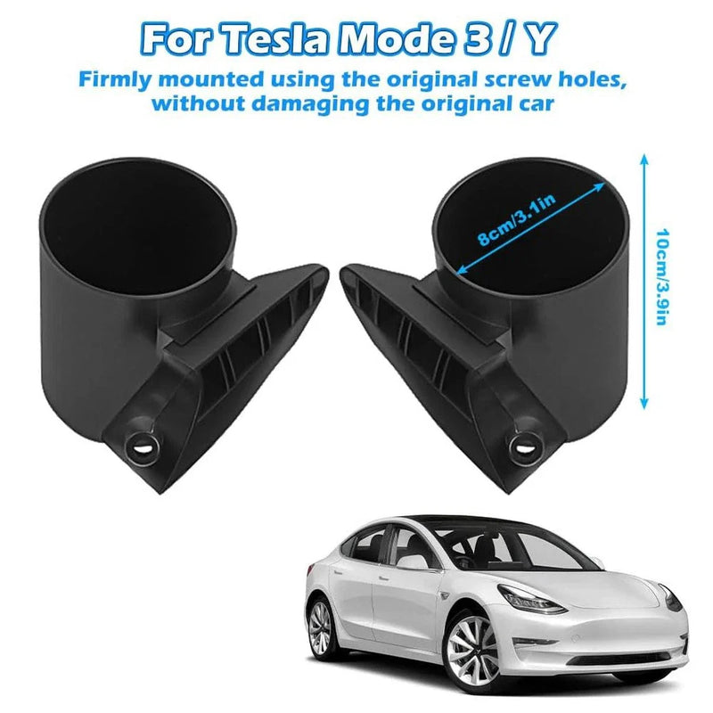 Tesla Model Y (2021-2023) & Model 3 (2017-2023)  Black Drink Cup Holders