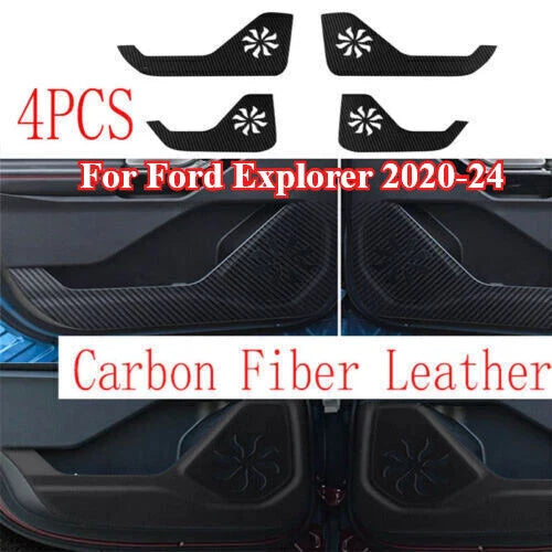 Ford Explorer Carbon PU Door Anti-Kick Panel Guard Trim (2020–2024)