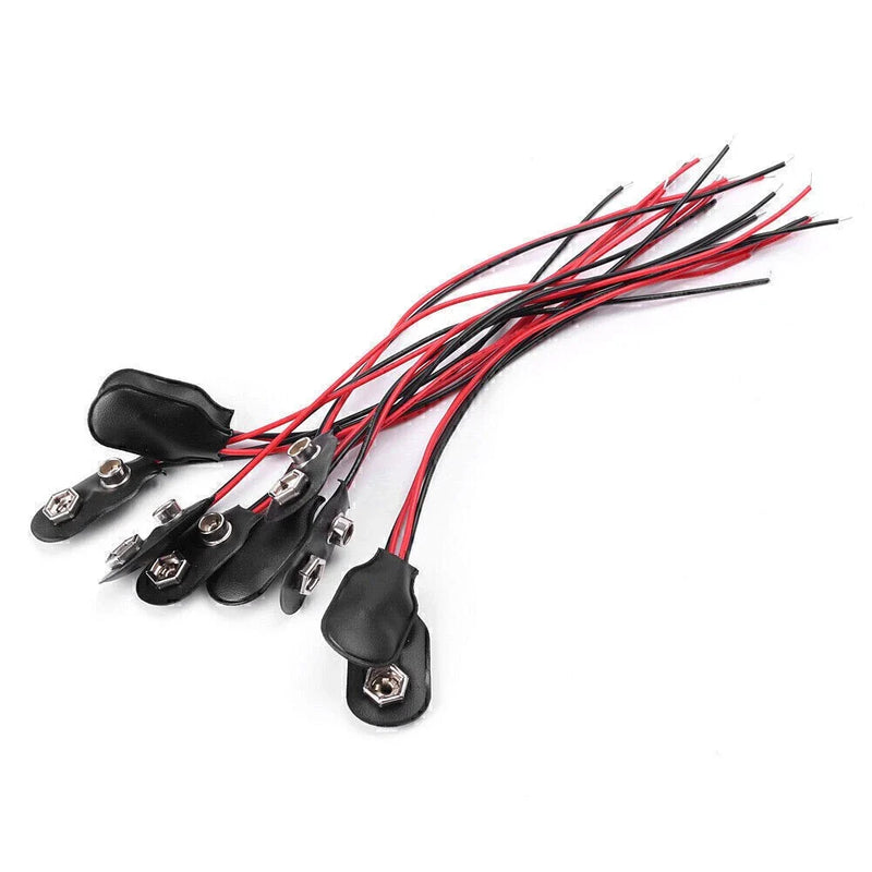 Universal 10 x Snap-on 9V Battery Holder Clip Connector with 10CM Cable