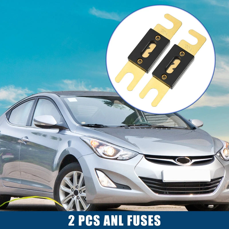 Car Motorcycle Boat Gold Tone Black 2 x ANL Fuse 130A Audio CD Fuse