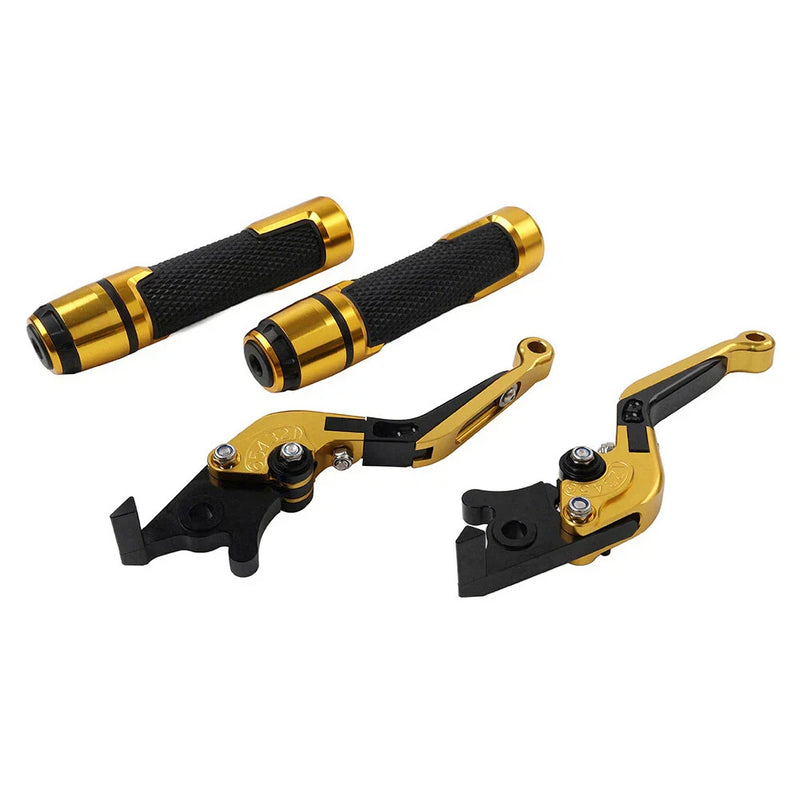 Kawasaki ZX1400 Gold Extendable Brake Clutch Levers & Handlebar Grips (2006-2023)
