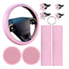 Dazzling 10 Pcs Women's Steering Wheel Cover Set with Practical Cup Holders