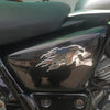 Motorbike 2 x Motorbike 3D Car Sticker Badge Body Decal Motorcycle Skull Silver