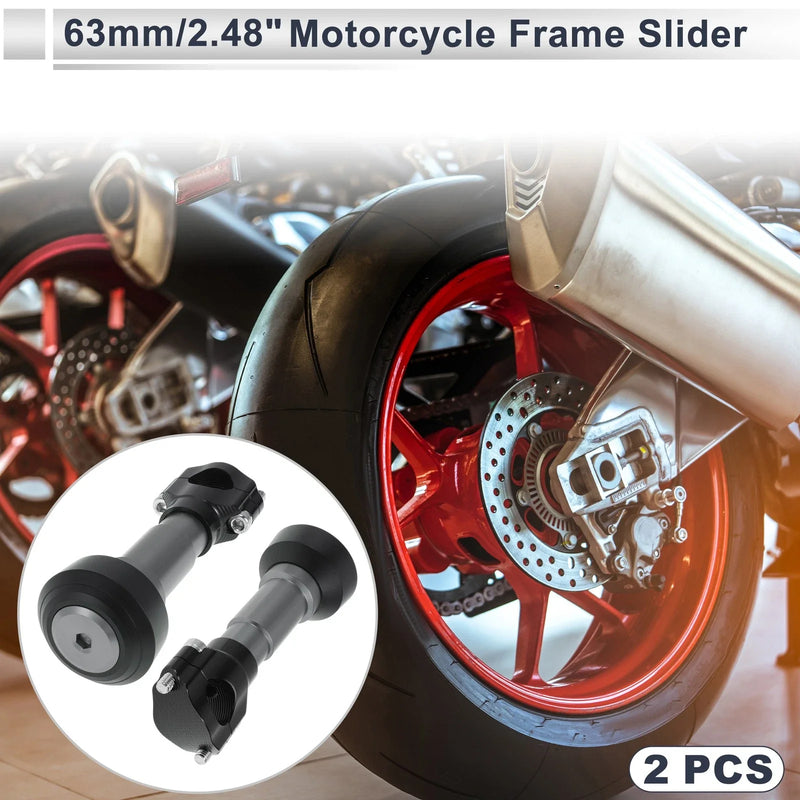 Make Model 0.98"-1.1" 2 x Motorcycle Slider Frame Titanium Tone