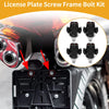 Universal Motorcycle 4 x M6 License Plate Screws Cover 38mm Black