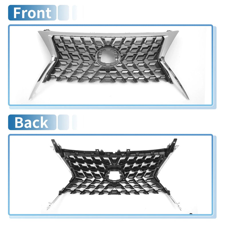 Lexus GX460 (2014-2022) Chrome Silver Tone Front Upper Bumper Grille