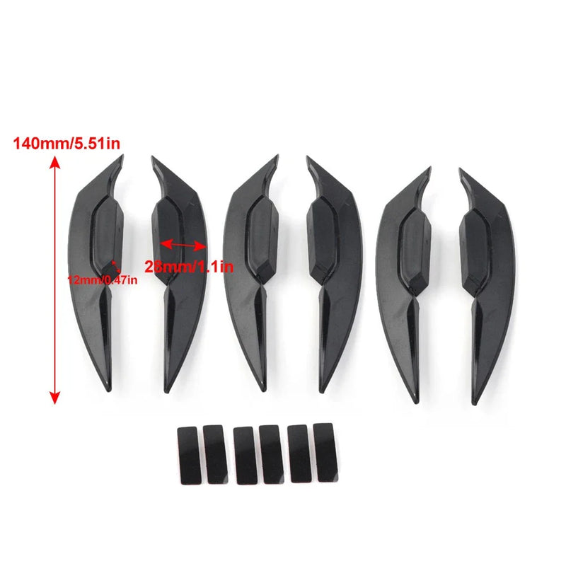 Universal Motorcycle Blue Fairing Winglets Side Spoiler Deflector Air Wings