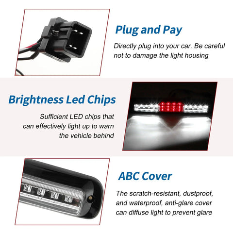 Chevrolet Silverado 1500 Black White LED Third Brake Light (1999-2006)