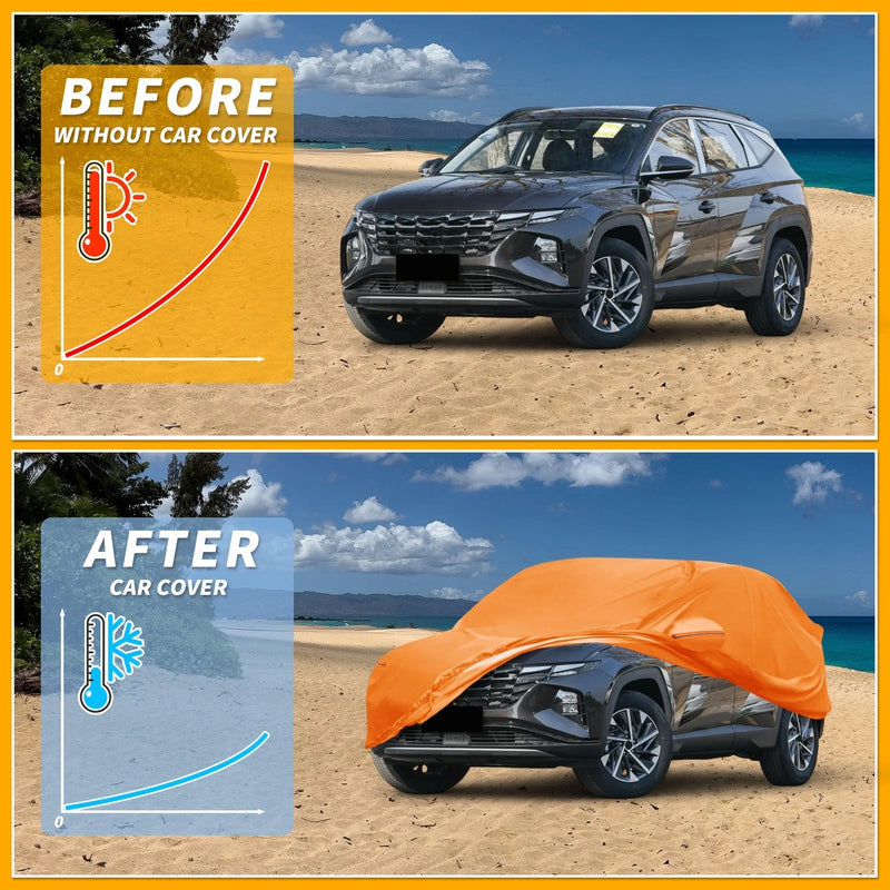 Hyundai Tucson Orange Cotton with Left Zipper All Weather Car Cover