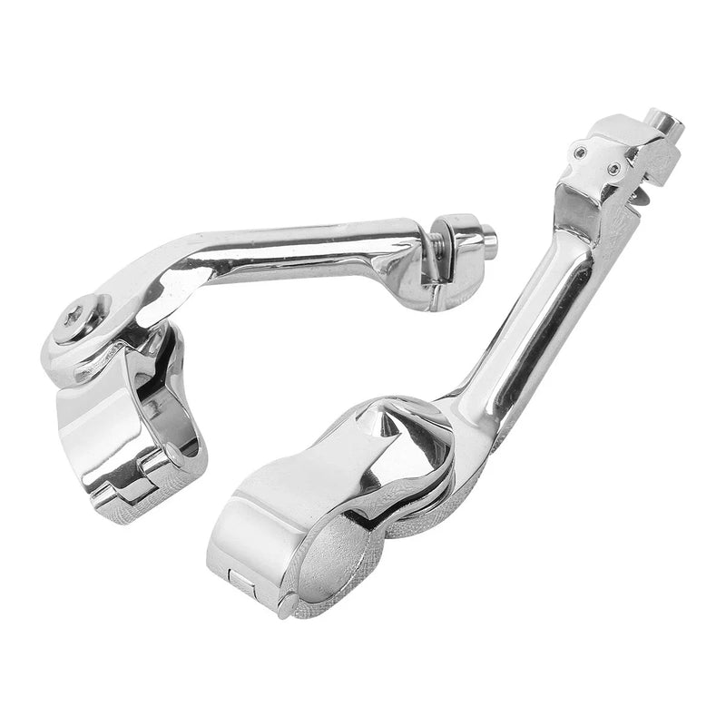 Harley Touring Chrome Long Angled Highway Crash Bar Foot Peg Mounts