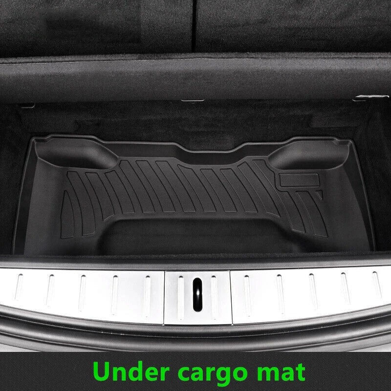 Tesla Model X TPE Black Frunk/Trunk Cargo Liner Pad Mat (2016–2020)