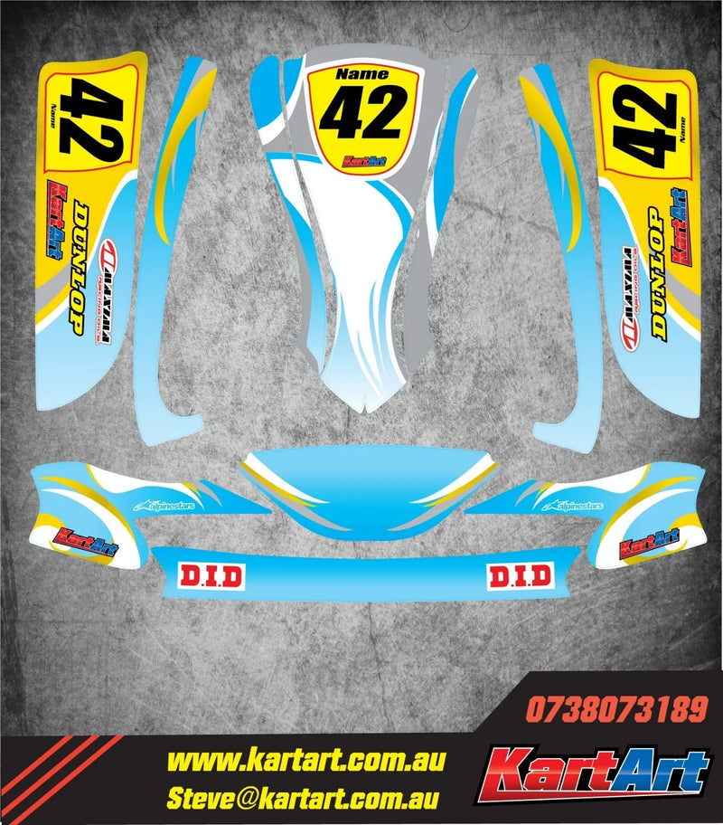 Arrow X1 Junior Custom KART ART Sticker Kit (Whirlpool Style)