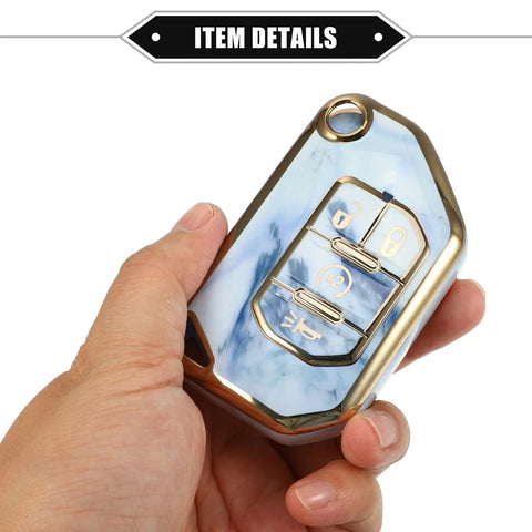 Jeep Wrangler JL JLU (2018-2023) - TPU Blue 4 Button Remote Key Fob Cover