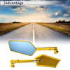 Motorcycle Gold Tone Aluminum Alloy M8/M10 Rear View Mirrors