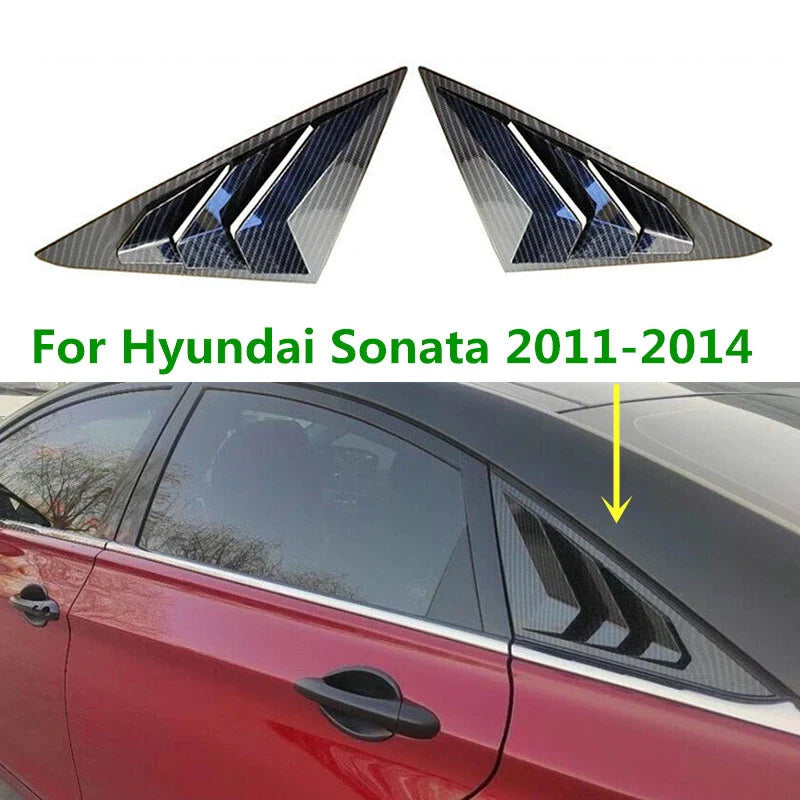 Hyundai Sonata Carbon Fiber Window Louver Shutter Cover Trim (2011–2014)
