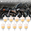10 x White Yellow Motorcycle Fuel Filter Gas Fuel Line Filter with Magnet